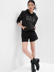 Gap Bluza 796099-01 Czarny Regular Fit. Czarne bluzy bez kaptura damskie GAP, xxs, z bawełny. Za 149.99 zł.