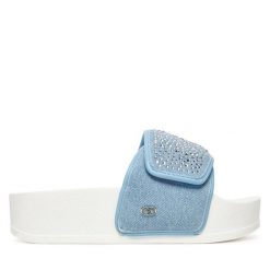 Klapki Liu Jo. Niebieskie klapki damskie Liu Jo, bez wzorów, bez obcasa. Za 329.99 zł.