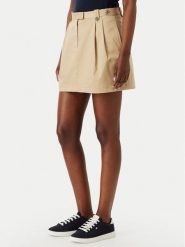 Tommy Hilfiger Spódnica mini WW0WW52106 Beżowy Regular Fit. Brązowe spódniczki damskie Tommy Hilfiger, bez wzorów, z bawełny, mini, trapezowe. Za 649.99 zł.