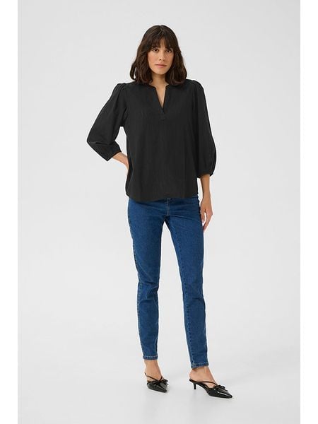Kaffe Bluzka w kolorze czarnym rozmiar: 42. Czarne bluzki damskie Kaffe, bez wzorów, z bawełny, bez kołnierzyka, bez ramiączek. Za 73.93 zł.