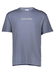 Calvin Klein Koszulka w kolorze niebieskim rozmiar: L. Niebieskie bluzki damskie CALVIN KLEIN, l, bez wzorów, z bawełny, bez kołnierzyka. Za 104.99 zł.