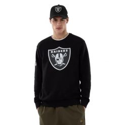 Bluza Las Vegas Raiders NOS NFL Crew. Czarne bluzy bez kaptura męskie New Era, l, z materiału. Za 182.50 zł.