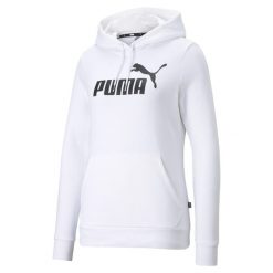 Damska bluza z kapturem z logo Essentials PUMA White. Białe bluzy z kapturem damskie Puma, na zimę, s. Za 215.80 zł.