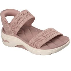 Sandały damskie Skechers Go Walk Arch Fit 2.0 Sandal. Fioletowe sandały damskie Skechers, bez wzorów, z materiału, bez obcasa. Za 590.00 zł.