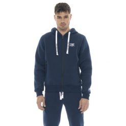 Bluza Herren Winter-Kapuzens z logo Reißverschluss, mała Leone 1947 Logo. Niebieskie bluzy bez kaptura męskie LEONE 1947 APPAREL, z bawełny. W wyprzedaży za 206.29 zł.