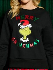 Bluza Grinch - czarny. Czarne bluzy bez kaptura damskie Sinsay, l. Za 49.99 zł.