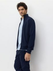 Bluza ze stójką - granatowy. Niebieskie bluzy bez kaptura męskie Reserved, l, z bawełny. Za 129.99 zł.