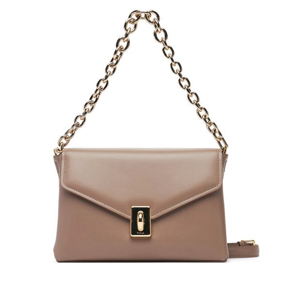 Torebka Furla. Brązowe listonoszki damskie Furla, bez wzorów, bez dodatków. Za 1,099.00 zł.