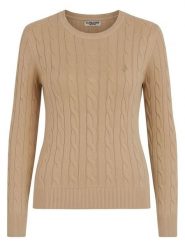 U.S. Polo Assn. Sweter w kolorze beżowym rozmiar: L. Brązowe swetry klasyczne damskie U.S. Polo Assn., l, z bawełny, bez kołnierzyka. Za 187.52 zł.