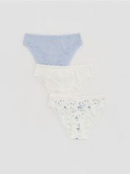 Majtki figi 3 pack - jasnoniebieski. Niebieskie figi damskie Reserved, l, bez wzorów, z bawełny. Za 59.99 zł.