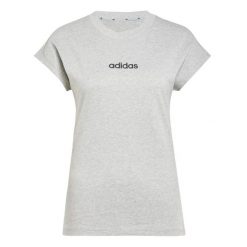 Koszulka damska adidas Essentials Linear. Szare t-shirty damskie Adidas, l, bez wzorów, z bawełny, bez kołnierzyka. Za 128.50 zł.