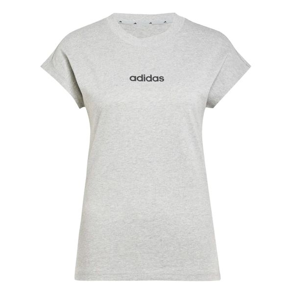 Koszulka damska adidas Essentials Linear. Szare t-shirty damskie Adidas, l, bez wzorów, z bawełny, bez kołnierzyka. Za 128.50 zł.