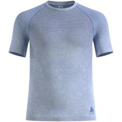 Koszulka męska ODLO BL TOP crew neck s/s PERFORMANCE LIGHT - RAIN DYE. Niebieskie t-shirty sportowe męskie Odlo, l, z elastanu, bez ramiączek, do biegania. Za 239.99 zł.