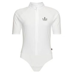 Damska koszulka jeździecka na zawody Kingsland Jess Show Bodystocking. Białe t-shirty damskie KINGSLAND, xs, bez wzorów, z materiału, bez kołnierzyka. Za 452.00 zł.