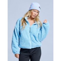 Kurtka Fluffy - Damska - Cztery pory roku - Miś Teddy - Lodowy błękit. Niebieskie kurtki narciarskie i snowboardowe damskie POEDERBAAS, xs, bez wzorów, z poliesteru, bez kaptura, narciarskie. Za 264.52 zł.
