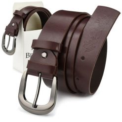 Beltimore Skórzany Damski Pasek Do Spodni 4 Cm Burgundowy A72 : Kolory - Fioletowy, Rozmiar Pasków - R.95-110 Cm. Czerwone paski damskie bez wzorów, ze skóry, eleganckie. Za 59.99 zł.