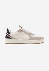 Biało-Granatowe Buty Sportowe Sneakersy z Perforacją z Boku Baxlita. Białe buty sportowe na co dzień męskie Born2be, bez zapięcia. Za 139.99 zł.