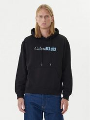 Calvin Klein Bluza LV04LD241G Czarny Regular Fit. Czarne bluzy bez kaptura męskie CALVIN KLEIN, m, z bawełny. Za 389.99 zł.