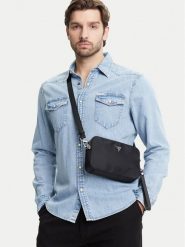 Guess Saszetka PMMINY P5245 Czarny. Czarne saszetki męskie Guess, z materiału. Za 179.99 zł.