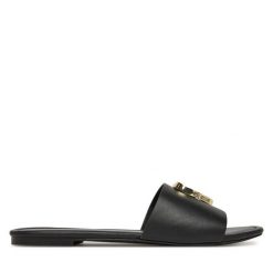 Klapki LOVE MOSCHINO. Czarne klapki damskie Love Moschino, bez wzorów, bez obcasa. Za 539.99 zł.
