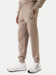 EA7 Emporio Armani Spodnie dresowe 8NPP66 PJVRZ U6167 Beżowy Regular Fit. Brązowe spodnie dresowe męskie EA7 Emporio Armani, bez wzorów, z bawełny. Za 389.99 zł.