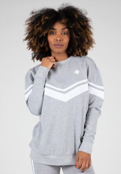 Hailey Duża bluza - Szary Melange. Szare bluzy bez kaptura damskie GORILLA WEAR, m, z bawełny. Za 299.15 zł.