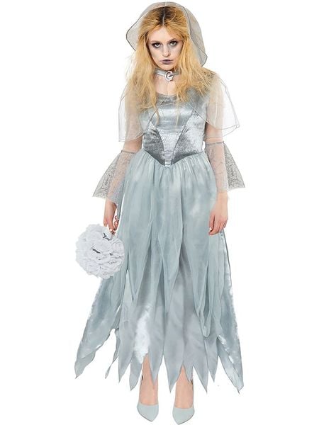 Carnival Party 2-częściowy kostium "Zombie Ghost Bride" w kolorze srebrnym rozmiar: M. Szare stroje jednoczęściowe damskie Carnival Party, m, bez wzorów. Za 78.66 zł.