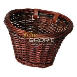Kosz wiklinowy okrągły na pasek XM-14342 wicker KONT. Brązowe paski damskie FUZLU BIKES, bez wzorów, sportowe. Za 55.00 zł.