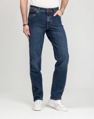 MĘSKIE SPODNIE WRANGLER TEXAS BLUE BLAST 112338739. Niebieskie spodnie materiałowe męskie Wrangler, bez wzorów, z jeansu. Za 219.99 zł.