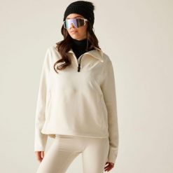 Damski sweter Wander Relaxed Quarter Zip Polar. Białe swetry klasyczne damskie Dare 2b, z polaru, bez kołnierzyka. Za 229.99 zł.