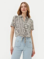 Vero Moda Koszula Menny 10303694 Beżowy Relaxed Fit. Brązowe koszule damskie Vero Moda, s, bez wzorów, z wiskozy, bez kołnierzyka, bez ramiączek. Za 79.99 zł.