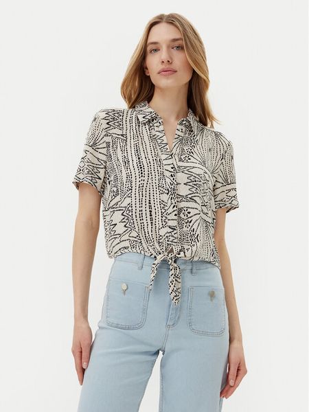 Vero Moda Koszula Menny 10303694 Beżowy Relaxed Fit. Brązowe koszule damskie Vero Moda, s, bez wzorów, z wiskozy, bez kołnierzyka, bez ramiączek. Za 59.99 zł.