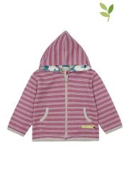 Loud + proud Bluza "Ringel" w kolorze fioletowym rozmiar: 74/80. Różowe bluzy i bluzki niemowlęce bez wzorów, z bawełny, bez ramiączek, bez kaptura. Za 79.77 zł.