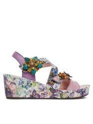 Laura Vita Sandały Facdiao 11 Fioletowy. Fioletowe sandały damskie Laura Vita, bez wzorów, ze skóry, bez obcasa, na koturnie. Za 439.99 zł.