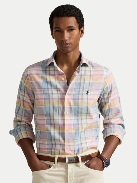 Polo Ralph Lauren Koszula 710B16699001 Kolorowy Custom Fit. Koszule męskie Polo Ralph Lauren, l, bez wzorów, ze lnu, bez kołnierzyka, bez ramiączek. Za 919.99 zł.