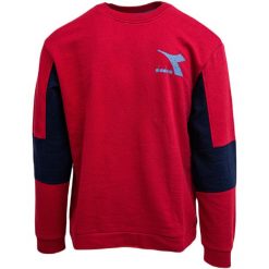 Bluza męska DIADORA SWEATSHIRT CREW SHIELD. Czerwone bluzy bez kaptura męskie Diadora, m, z bawełny. Za 89.99 zł.