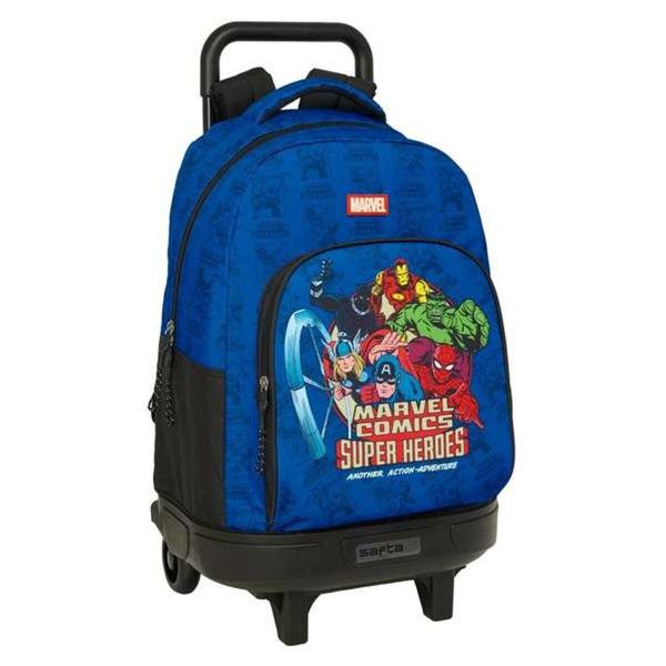 Torba szkolna z kółkami MARVEL Granatowy. Niebieskie torebki klasyczne damskie marvel, bez wzorów, bez dodatków. Za 337.25 zł.
