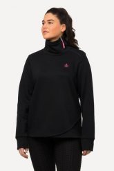 Damskie Bluza dresowa stójka zamek błyskawiczny mandala długi rękaw. Czarne bluzy z kapturem damskie Ulla Popken, plus size, z bawełny. Za 279.99 zł.