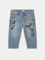 Guess Jeansy N5GA05 D45E0 Niebieski Relaxed Fit. Niebieskie spodnie dziewczęce Guess, z bawełny. Za 129.99 zł.