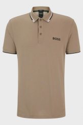 Koszulka Polo Boss Paddy Pro Light/Pastel Green regular fit beżowa. Brązowe koszulki polo męskie Boss, s, bez wzorów, bez ramiączek. Za 259.00 zł.