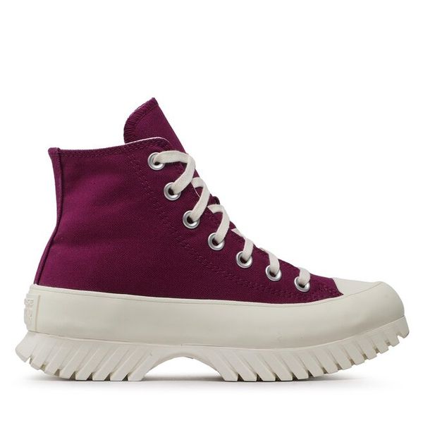 Trzewiki Converse. Fioletowe botki damskie Converse, retro, bez obcasa, na płaskiej podeszwie, bez zapięcia. Za 379.99 zł.