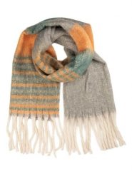 Clayre & Eef Szal w kolorze szaro-pomarańczowym - 180 x 50 cm rozmiar: onesize. Pomarańczowe szaliki i kominy damskie Clayre & Eef, bez wzorów, z materiału. Za 69.58 zł.