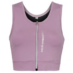 Koszulka jeździecka damska croptop EQUESTRIAN QUEEN Adeline 25SS. Czerwone t-shirty damskie EQUESTRIAN QUEEN, xs, bez wzorów, z nylonu, bez kołnierzyka. Za 158.99 zł.