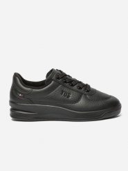 Damskie skórzane buty sportowe TBS Brandy. Czarne buty sportowe na co dzień damskie Tbs, bez wzorów, z materiału, trekkingowe. Za 528.00 zł.