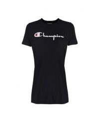 Koszulka do biegania damska Long Top. Czarne t-shirty damskie CHAMPION, s, bez wzorów, z bawełny, bez kołnierzyka. Za 114.00 zł.