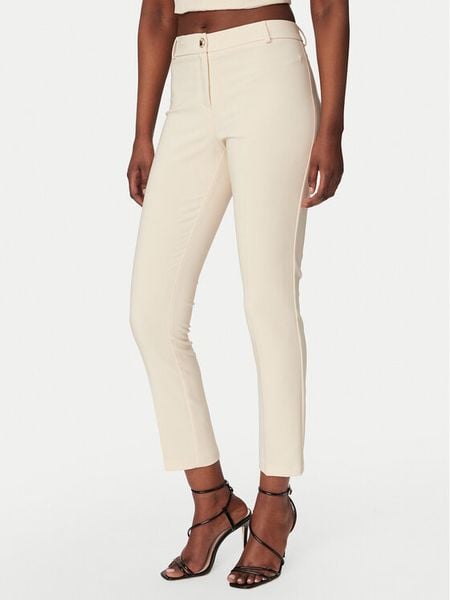 Rinascimento Spodnie materiałowe CFC0128650003 Beżowy Regular Fit. Brązowe spodnie materiałowe damskie RINASCIMENTO, bez wzorów, z materiału. Za 399.99 zł.