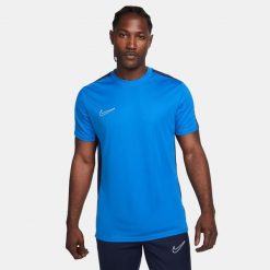 Koszulka treningowa męska Nike DF Academy 23. Niebieskie t-shirty sportowe męskie Nike, m, z poliesteru, bez ramiączek, do piłki nożnej. Za 105.20 zł.