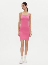 HUGO Sukienka codzienna Narya 50538896 Różowy Slim Fit. Czerwone sukienki damskie Hugo, na co dzień, s, bez wzorów, z bawełny, bez kołnierzyka, bez ramiączek, proste. Za 279.99 zł.