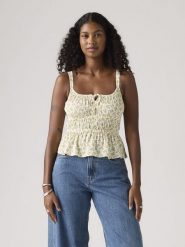 Levi's Top w kolorze kremowo-złotym rozmiar: S. Brązowe topy damskie Levi's, s, bez wzorów, z wiskozy, bez kołnierzyka. Za 115.24 zł.