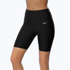 Spodenki do biegania damskie Mizuno Impulse Core Mid Tight. Czarne szorty damskie Mizuno, bez wzorów, sportowe. Za 96.99 zł.